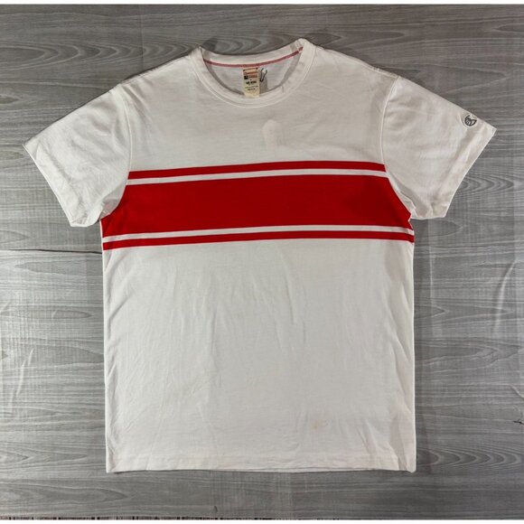 CHAMPION x TODD SNYDER chest stripe Tee sz M color white Portugal NWT *stain